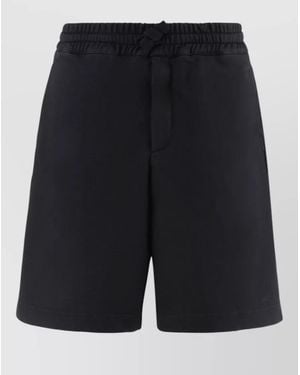 McQueen Cotton Shorts Featuring Two Back Pockets - Black