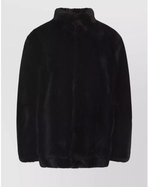 MM6 by Maison Margiela Faux Fur Relaxed-Fit Jacket - Black
