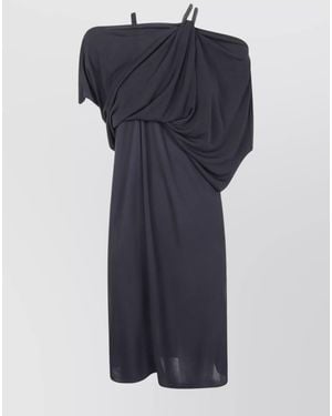 Tom Ford Chain Stones Embroidery On Crepe Jersey Cocktail Dress - Blue