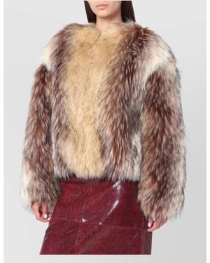 Halfboy Short Faux Fur Coat - Red