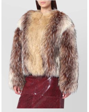 Halfboy Short Textured Faux Fur Coat