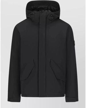 Stone Island Hooded Micro Reps Down Coat - Black