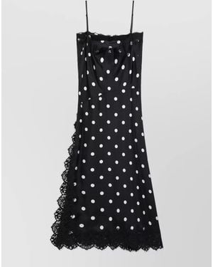Sportmax Lace Trim Dress Polka Dot Spaghetti Straps - Black