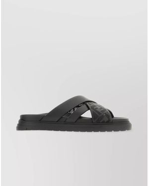Fendi Rubber Slippers With Cross Strap Design - Multicolor