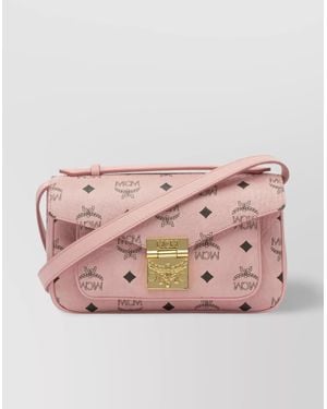 MCM Shoulder Bags With Adjustable Strap And-Tone Hardware - Pink