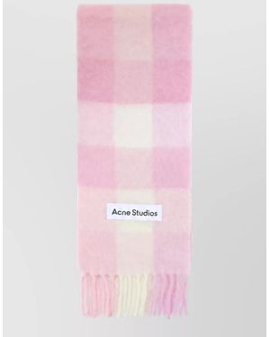 Acne Studios Mohair Checked Scarf - Pink