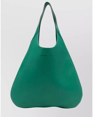 Carven Calf Leather Tommaso Tote Bag - Green