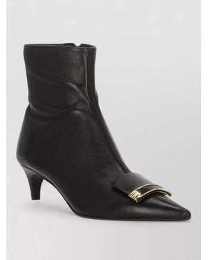 Sergio Rossi Leather Ankle Boots - Black