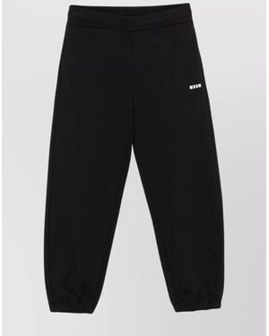 MSGM Straight Pants With Elastic Cuffs And Waistband - Black