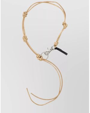 Our Legacy Leather Keychain Necklace - White