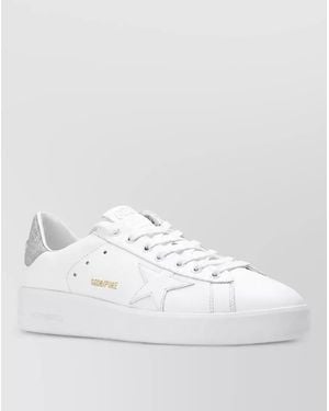 Golden Goose Leather Glitter Heel Trainers - White