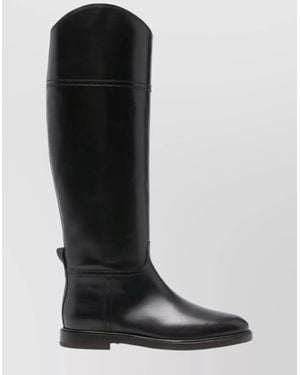 Brunello Cucinelli Leather Knee-High Riding Boots - Black