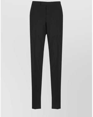 Lardini Virgin Wool Straight-Leg Tailored Trousers - Black