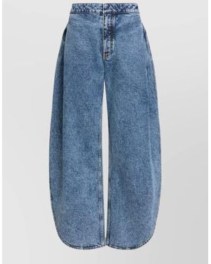 Alaïa Denim Wide-Leg Trousers - Blue