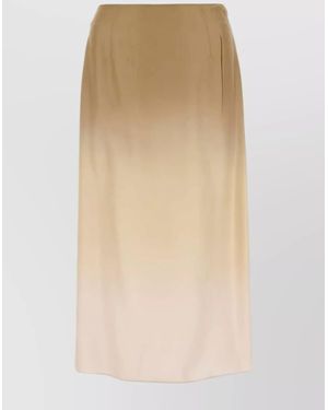Prada Silk Printed Skirt - Natural