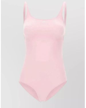 Courreges One Piece Swimsuit Scoop Neckline Cutout - Pink