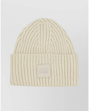 UGG Textured Knit Hat Folded Cuff - Natural