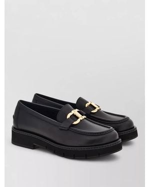 Ferragamo Leather Loafers - Black