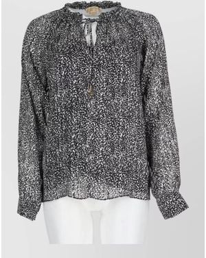 Michael Kors Metallic-Print Blouse - Gray