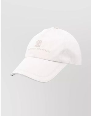 Brunello Cucinelli Signature Baseball Cap Curved Brim - Natural
