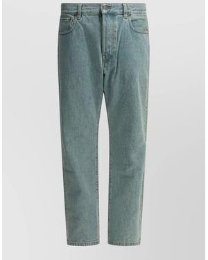 Valentino Denim Straight-Leg Trousers - Blue