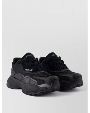 Versace Sneakers Chunky Sole Mesh Panels Design - Black
