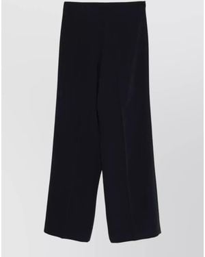 P.A.R.O.S.H. High Waist Full Length Wide Leg Pants - Blue