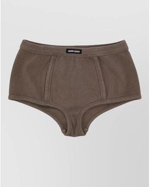 Miu Miu Ribbed Briefs - Brown