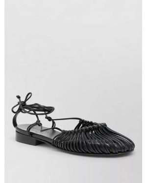 Hereu Mantera Lambskin Ballet Flats Woven - Black