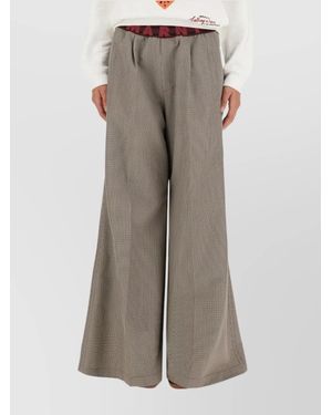 Marni High-Rise Pleated Wide-Leg Trousers With Belt Loops - Grey