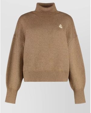 Isabel Marant Nasha Wool Blend Turtleneck Knit Jumper - Natural
