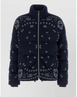 Alanui Down Jacket Wool Concealed Drawstring - Blue