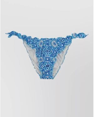 MC2 Saint Barth Moon Print Triangle Bikini Top And Bottom - Blue