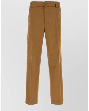 Moncler Cotton Tailored Shorts Straight Leg Waistband - Natural