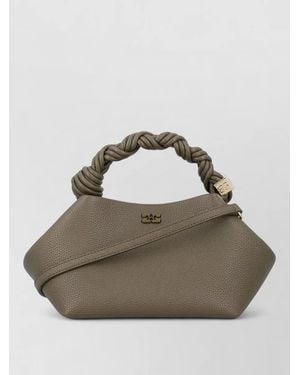 Ganni Bou Small Grain Textured Shoulder Bag - Metallic