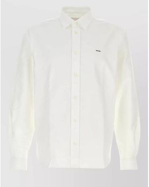 Prada Oxford Shirt Long Sleeves Button Down Collar - White