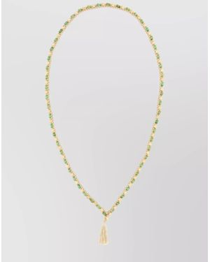 Alanui Cotton Embellished Crochet Necklace - White