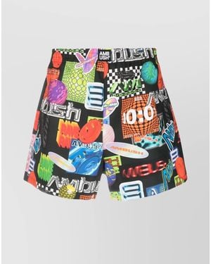 Ambush Graphic-Print Tailored Shorts - White