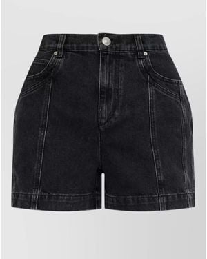 Isabel Marant Denim Panelled Knee-Length Shorts - Black