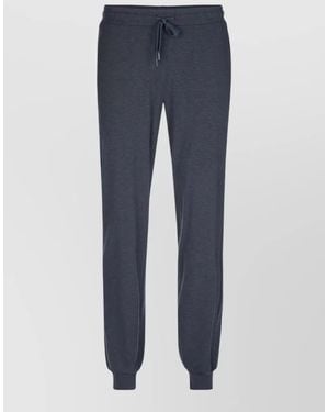 CALIDA Trousers Cuffed Ankles Elastic Waistband Side Pockets - Blue