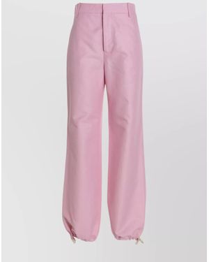 Marni Logo Embroidery Straight Trousers - Pink