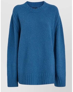 Del Core Oversized Wool Blend Crewneck Sweater - Blue