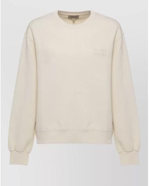 Woolrich Crew Neck Cotton Blend Long Sleeve Sweatshirt - Natural