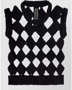 Rick Owens Cashmere Silk Crewneck Tank Top - Black