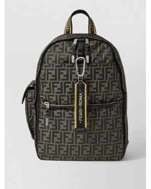 Fendi Technical Fabric Logo-Print Backpack - Grey