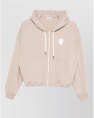 Brunello Cucinelli Cotton Logo-Patch Zip Hoodie - Natural