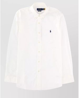 Polo Ralph Lauren Long Sleeve Shirt Button Cuffs Collar - White