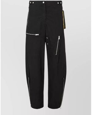 Fendi Parachute Canvas Barrel-Leg Cargo Pants - Black