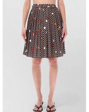 MM6 by Maison Margiela Floral-Print Pleated Midi Skirt - Black