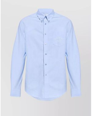 Givenchy Embroidered Pocket Shirt Featuring Button-Down Collar - Blue